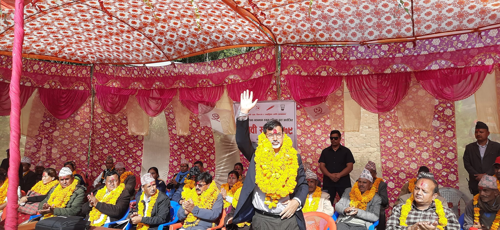 गठबन्धनको दाेस्राे संयुक्त चुनावी सभा पेउघामा, विकास जनताका लागि हाेः जनार्दन