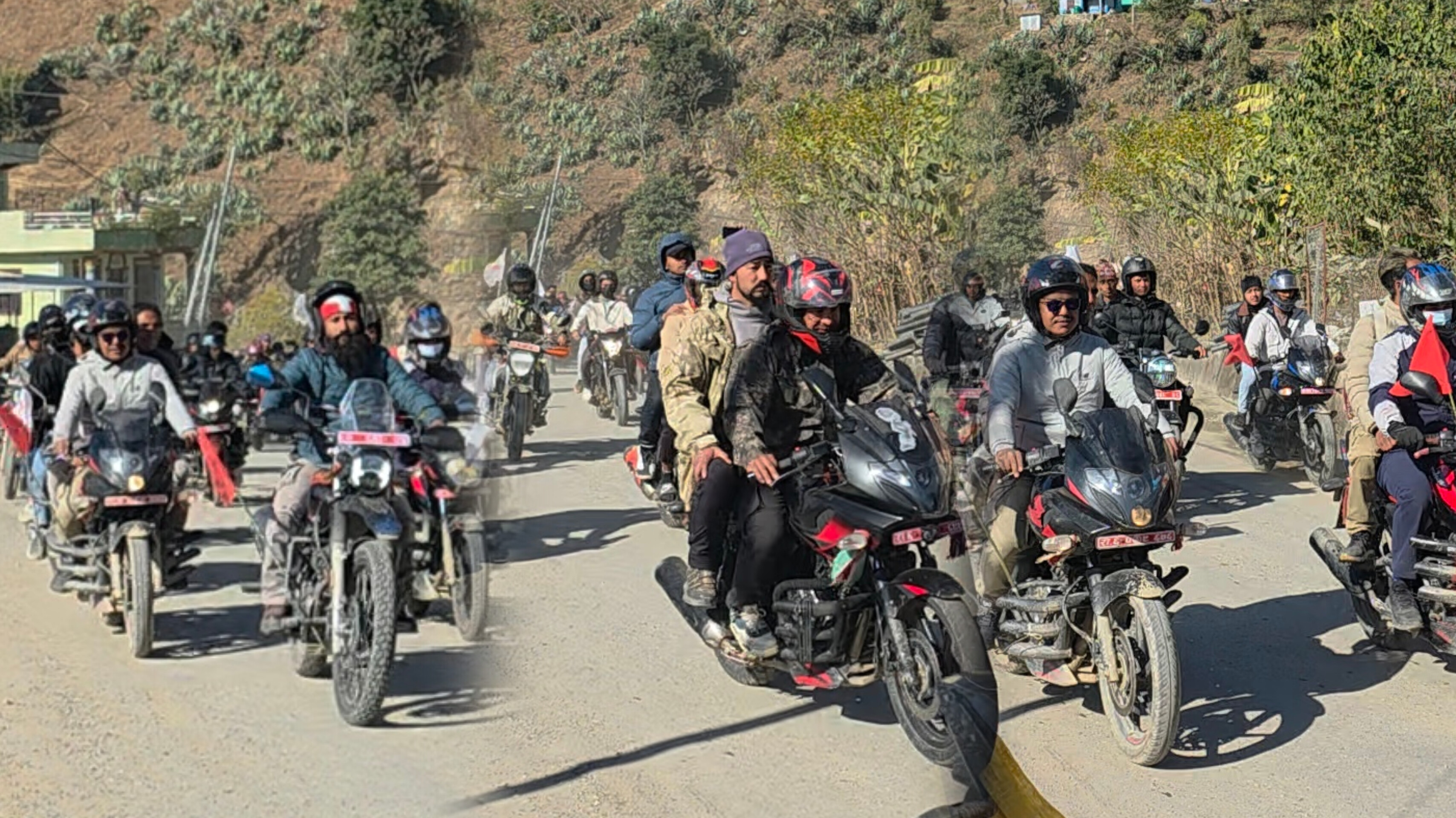 एकता सन्देश सभाको पूर्व सन्ध्यामा नेकपाद्वारा रुकुम पश्चिममा मोटरसाइकल र्‍याली 