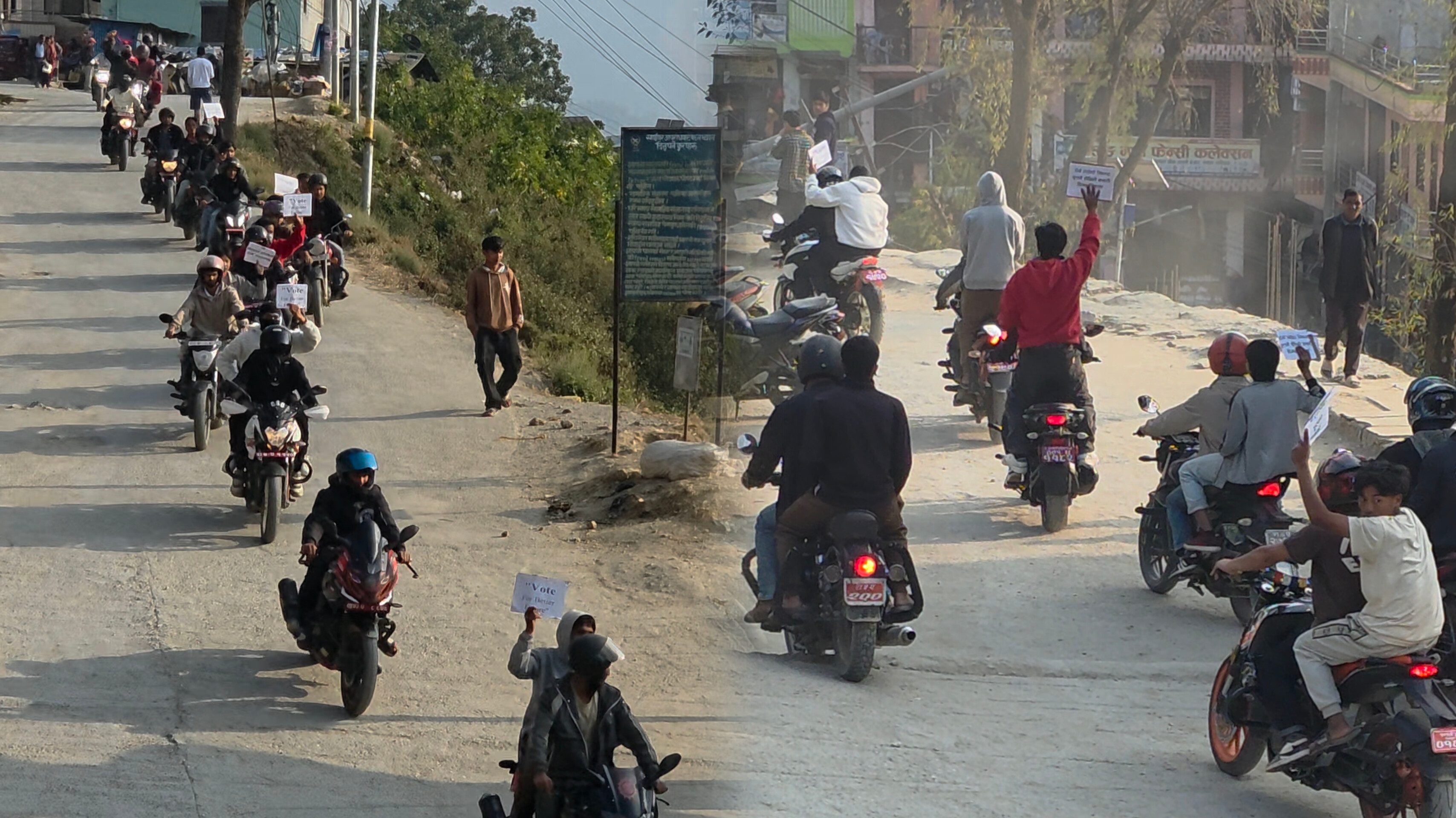 मुसिकोटमा युवाहरूले स्वत: स्फुर्त निकाले मोटरसाइकल र्‍याली 