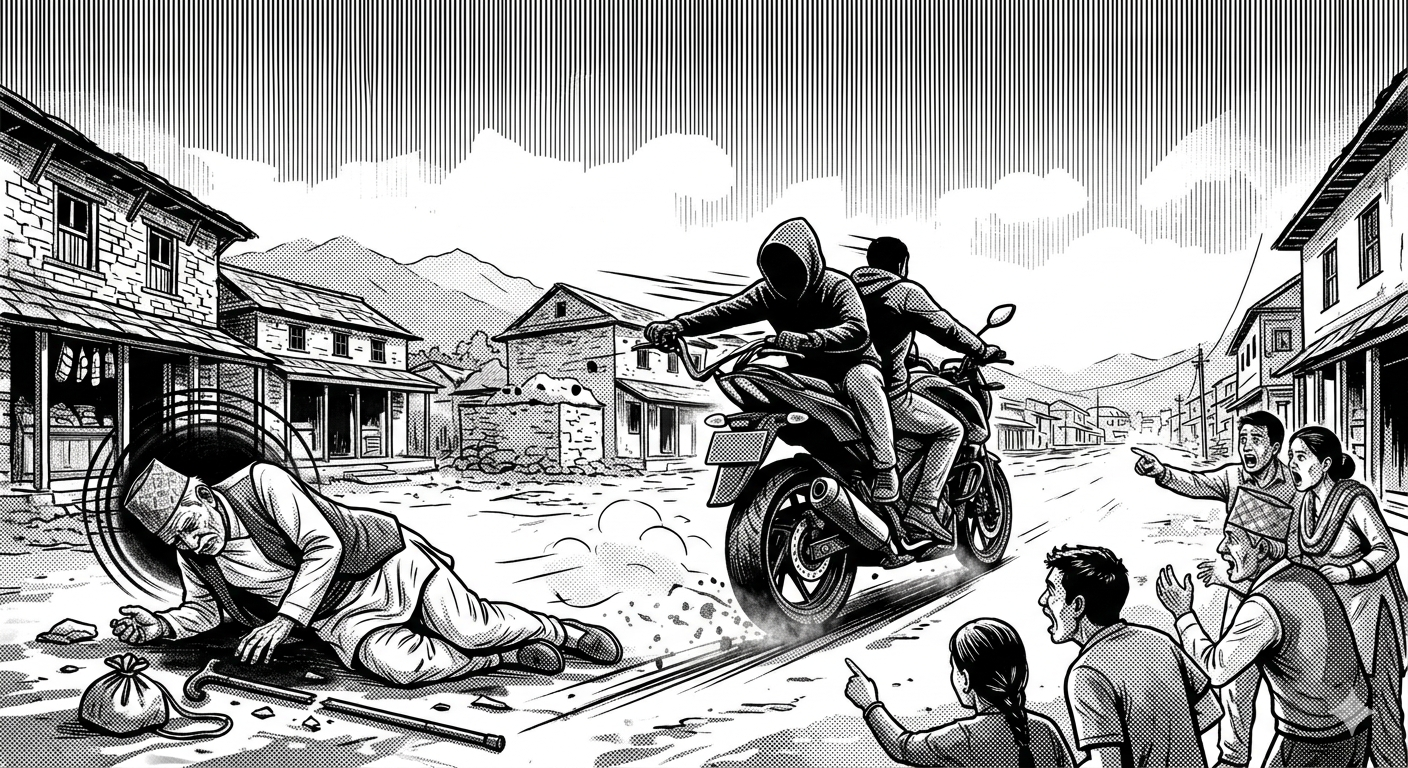 वृद्धलाई ठक्कर दिने मोटरसाइकल भेटिएन