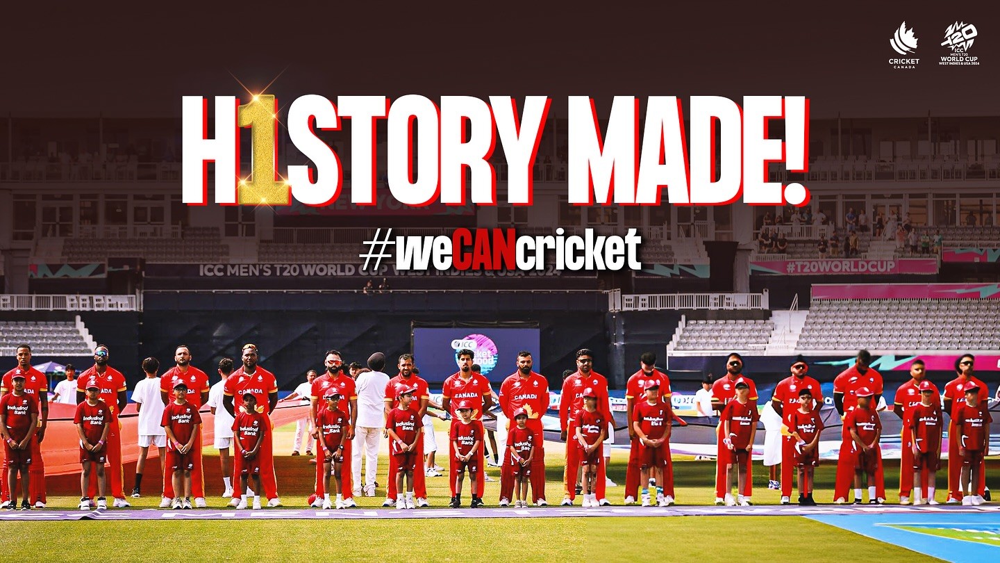 टी-२० विश्वकपमा क्यानडाले आयरल्यान्डलाई हरायाे