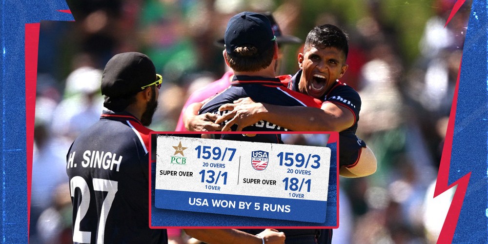 विश्वकपमा अमेरिकाको अविश्वसनीय प्रदर्शन, पाकिस्तानलाई हरायो 
