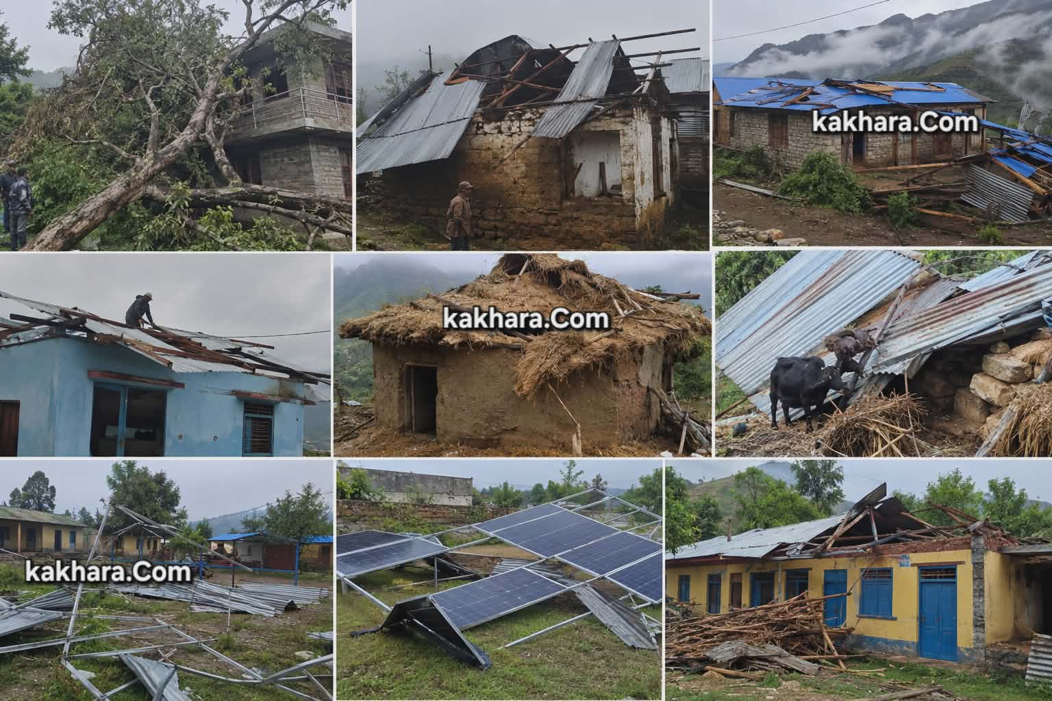 रुकुम पश्चिममा भीषण हावाहुरी : घरदेखि सरकारी कार्यालयसम्म व्यापक क्षति