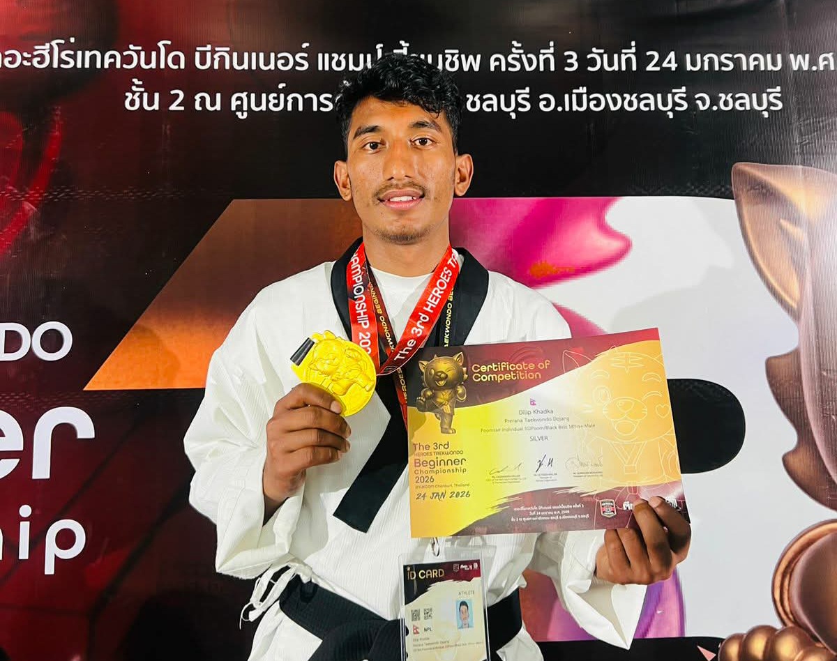 मुसिकोट १० चुनका दिलिप बने `दि हिरोज´ अन्तरास्ट्रिय तेक्वान्दोको उपविजेता