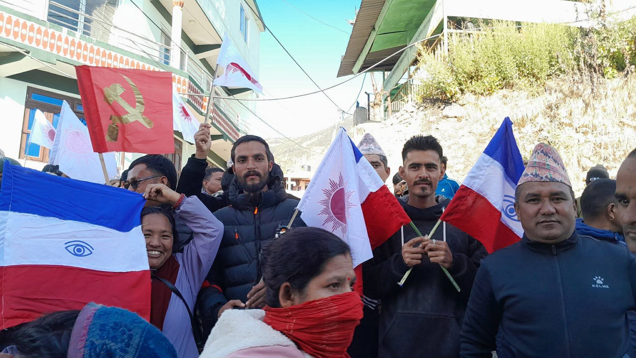 रुकुम पश्चिममा प्रलोपा र एमालेले थाले संयुक्त चुनावी प्रचार