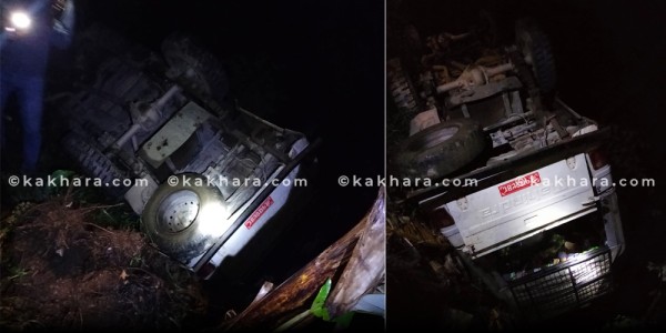 मुसिकोट ३ मा सिङ्गल क्याप पिकअप दुर्घटना, एक जना घाइते 