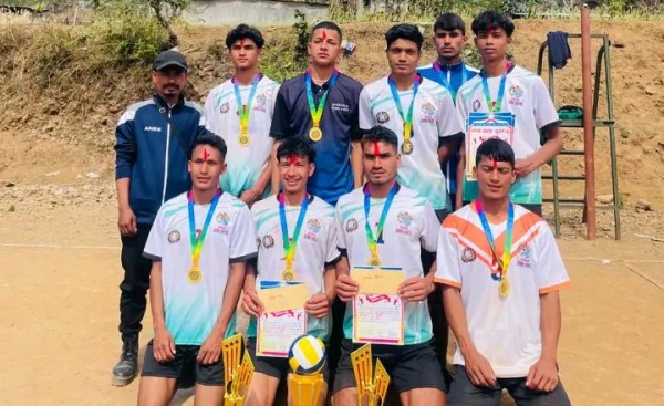 रुकुम पूर्वमा भएको भलिबल प्रतियोगितामा बाँफिकोट २ विजेता 