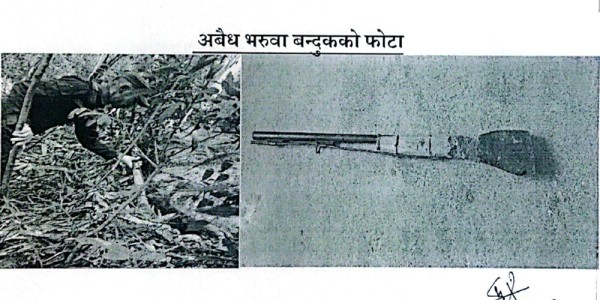 रुकुम पश्चिम प्रहरीद्वारा एक नाल अवैध भरुवा बन्दुक बरामद 