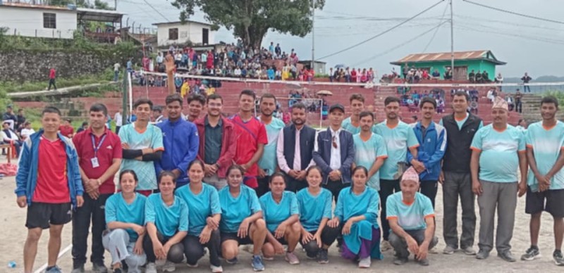 निजामती सेवा दिवस : महिला भलिबल प्रतियोगितामा त्रिवेणी गाउँपालिका प्रथम 