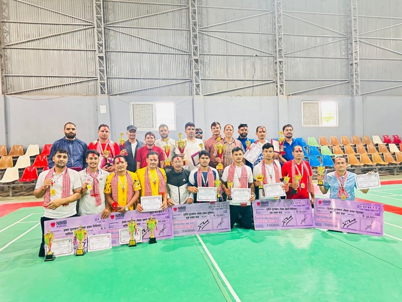 स्थापना दिवसमा आयोजित ब्याडमिन्टनमा रुकुमेली नापी समाजको वर्चस्व 