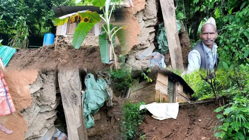 आठबिसकोट १३ र १४ का २ गाउँ  पहिरोको जोखिममा 