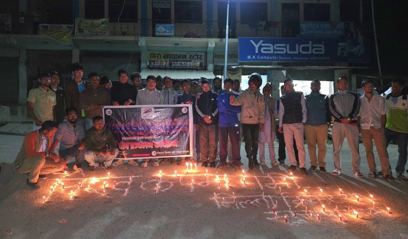 नेपाल विश्वकपमा पुगेको खुसीयालीमा रुकुम पश्चिममा दीप प्रज्वलन