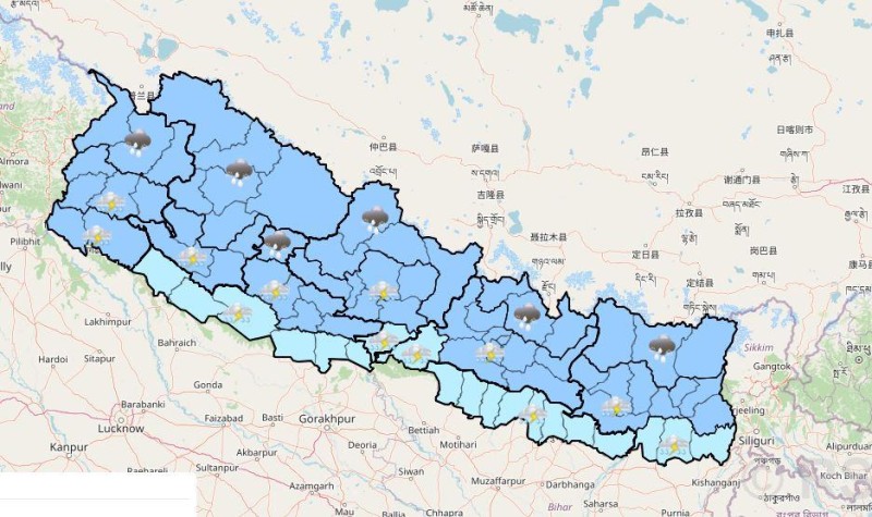 आजको मौसम: यी तीन प्रदेशको थोरै स्थानहरूमा हल्कादेखि मध्यम वर्षा