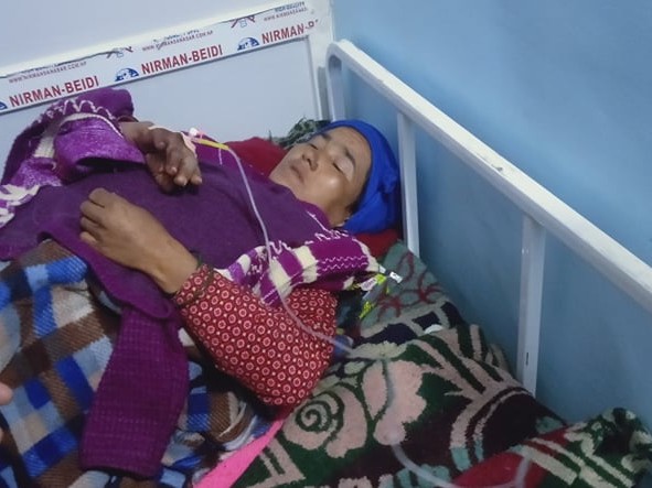 ढुङगाले लागेर महिला घाइते