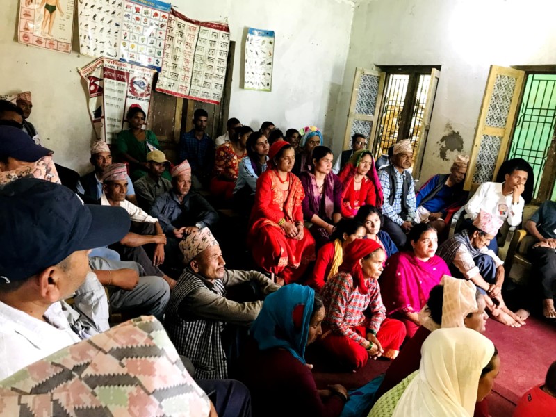 वडा वडामा  पुगेर सार्वजजिक सुनुवाइ कार्यक्रम गर्दै त्रिवेणी गाउँपालिका 