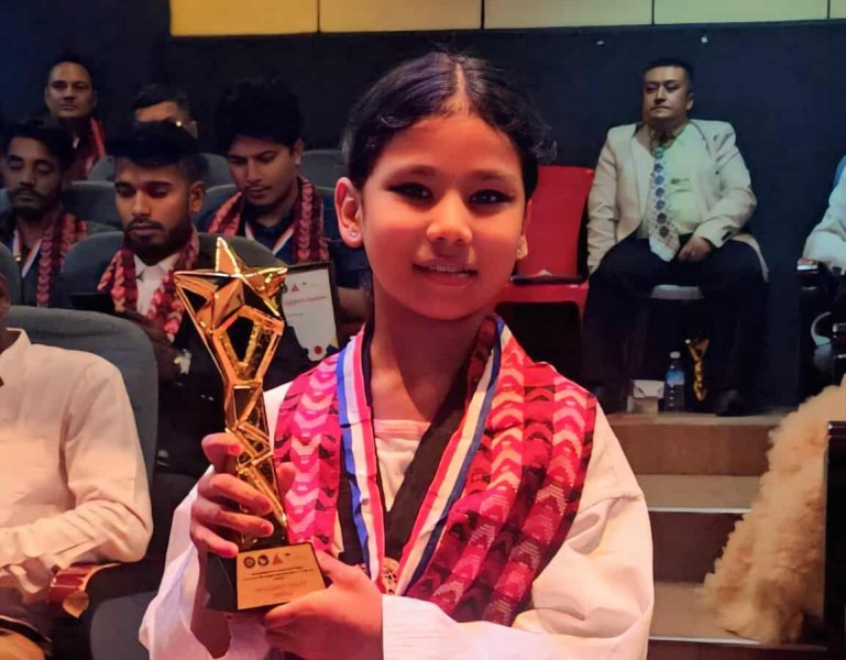 त्रिवेणीकी ८ वर्षीया मोनिश्रीलाई अन्तराष्ट्रिय सम्मान 