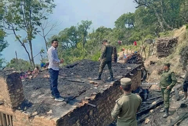 आठविसकोट ७ मा आगलागिबाट एक घर पुर्णरुपमा क्षेती 