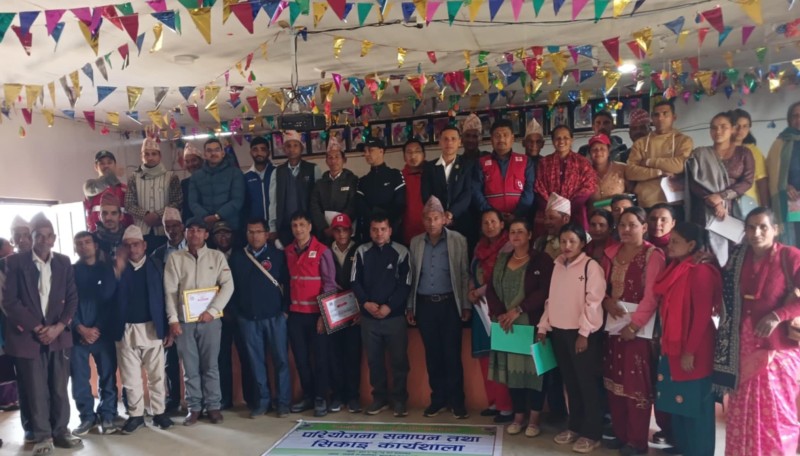 त्रिवेणीमा  भूकम्प पुनर्लाभ परियोजना सम्पन्न 