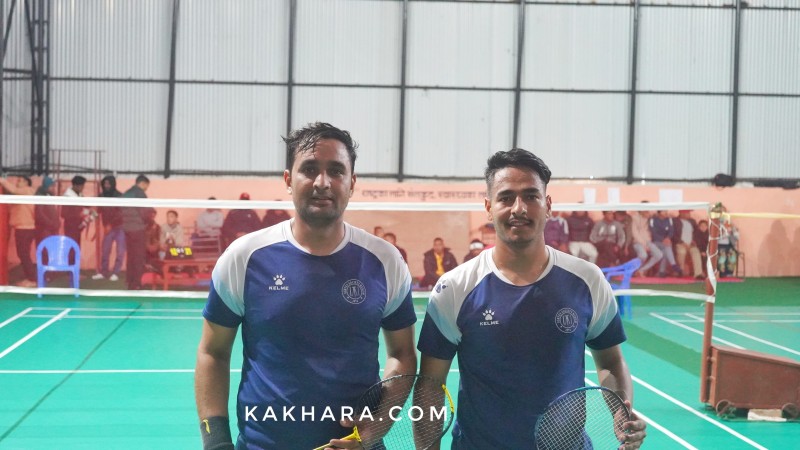 कर्णाली र रुकुम पश्चिम पुरुष डबल्समा हरि र नरेन्द्र जोडी विजेता