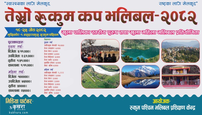 रुकुम कप भलिबलको तेस्रो संस्करण आजबाट सुरु हुँदै, काे काे खेलाडी आउँदै छन् ?