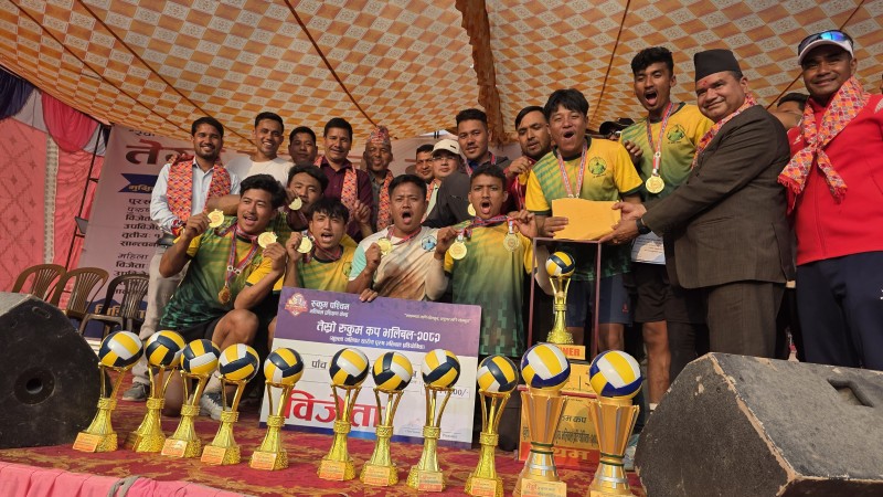 तेस्रो रुकुम कप भलिबलको उपाधि बौदीकालीलाई 