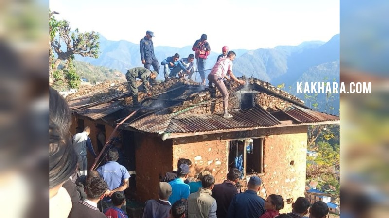 सेरिगाउँ आगलागी: २१ लाख बढीको क्षति