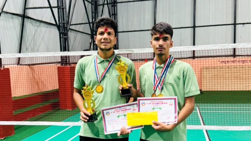 तेस्राे वडाध्यक्ष कप ब्याडमिन्टन: विशाल र शिखरकाे जाेडी प्रथम