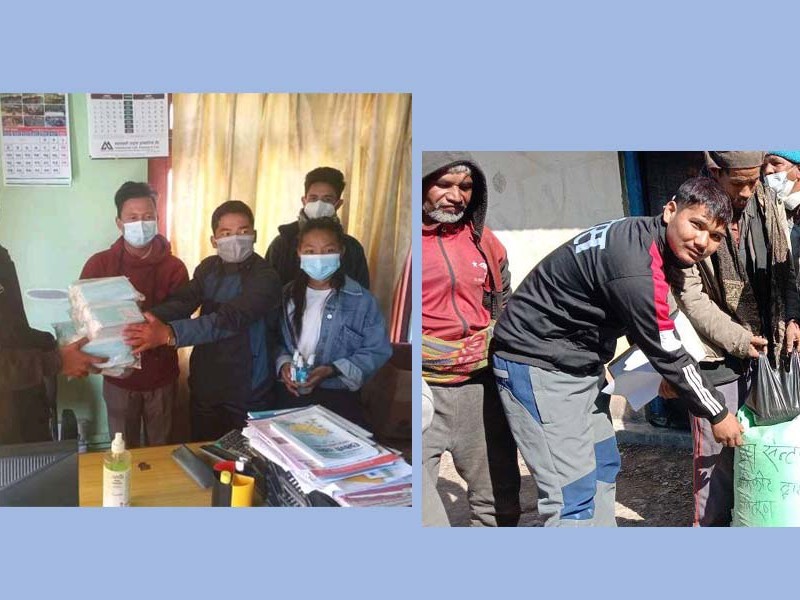 ३३ सय बढी मास्क वितरण, विपन्न परिवारलाई खाद्यान्न 