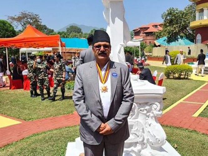 जिसस प्रमुख शर्मा ‘सुप्रवल जन सेवाश्री’ पदकबाट सम्मानित