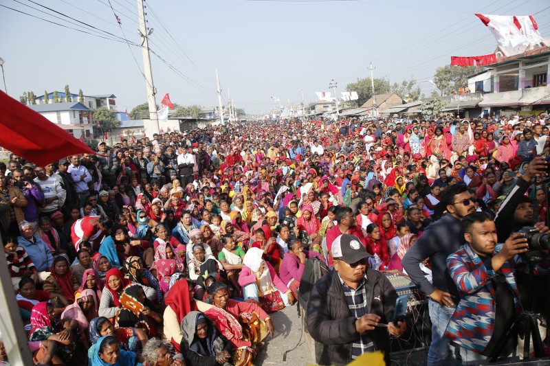 मध्यपहाडी लाेकमार्ग अभियान: मंगलबार चौरजहारीमा दश हजार नेता, कार्यकर्ता उतार्दै माओवादी केन्द्र 