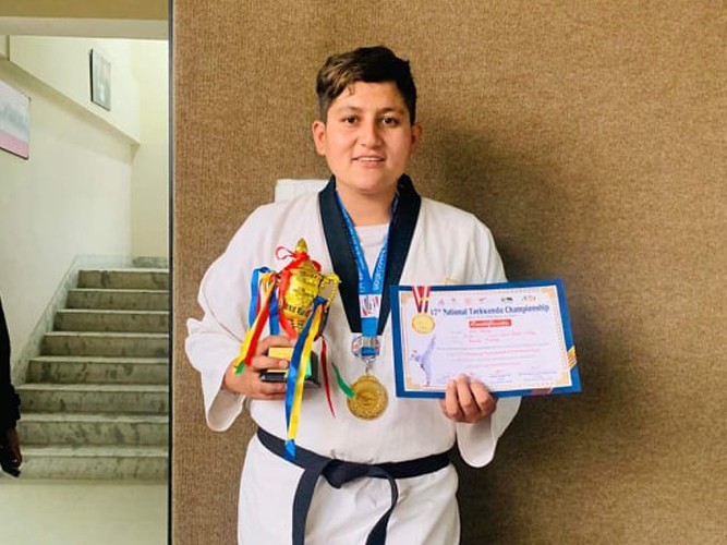 राष्ट्रिय तेक्वान्दोमा रुकुम पश्चिमकी इलालाई स्वर्ण पदक 