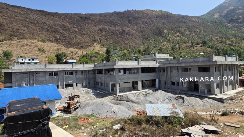 जिल्ला अस्पताल रुकुम पश्चिमको भवन झन्डै एक वर्ष समय थप्दा पनि बनेन