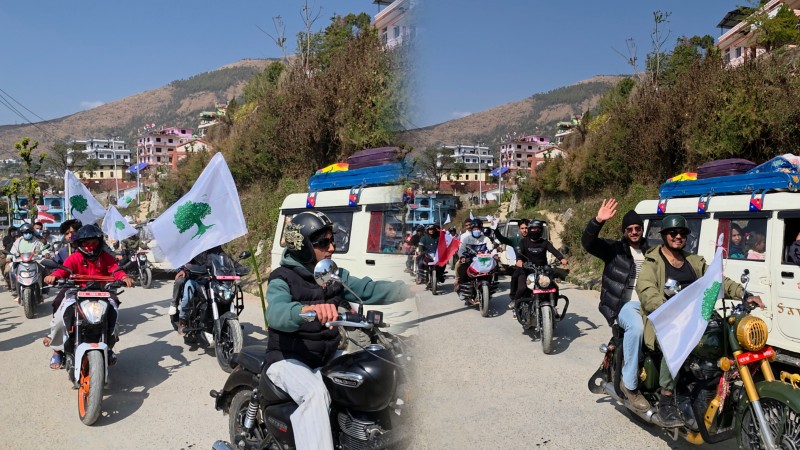 मुसिकोटमा तरुण दलको निर्वाचन लक्षित मोटरसाइकल र्‍याली 