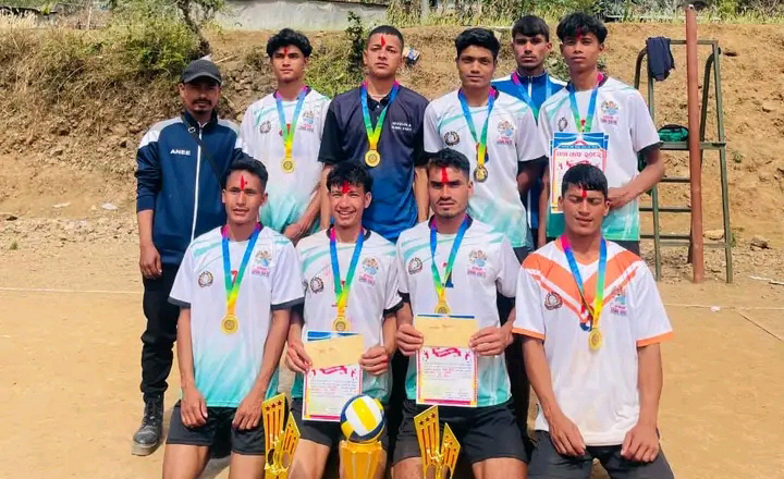 रुकुम पूर्वमा भएको भलिबल प्रतियोगितामा बाँफिकोट २ विजेता 