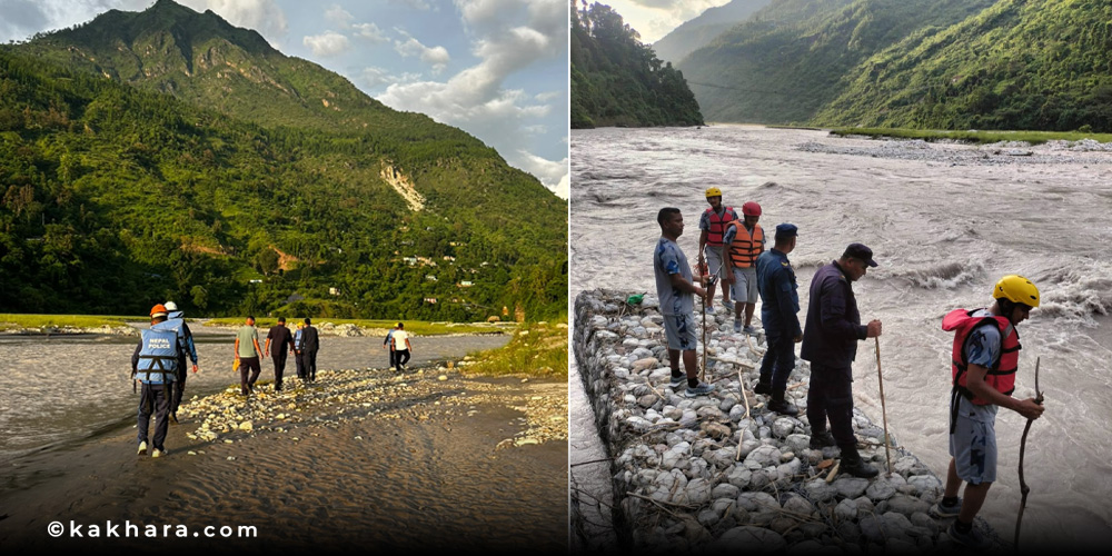 शुक्रबार सानीभेरी नदीमा बगेका देवको अवस्था अझै अज्ञात 